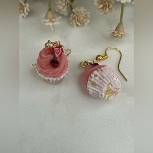 Pink Cupcake Earrings